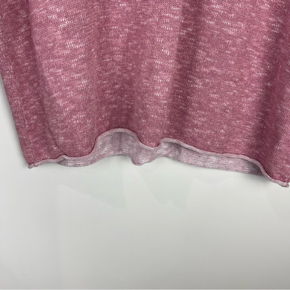 Eileen Fisher Knit Slub Top Organic Linen Cotton Pink Sweater Casual Size Small - Picture 7 of 9